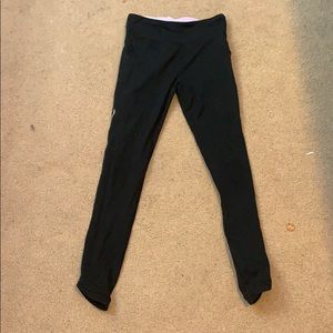 Black Ivivva Leggings with Silver Detail/Pockets